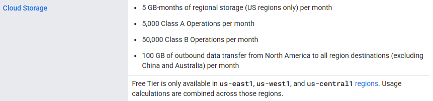 “Cloud Storage 무료 버전 조건”